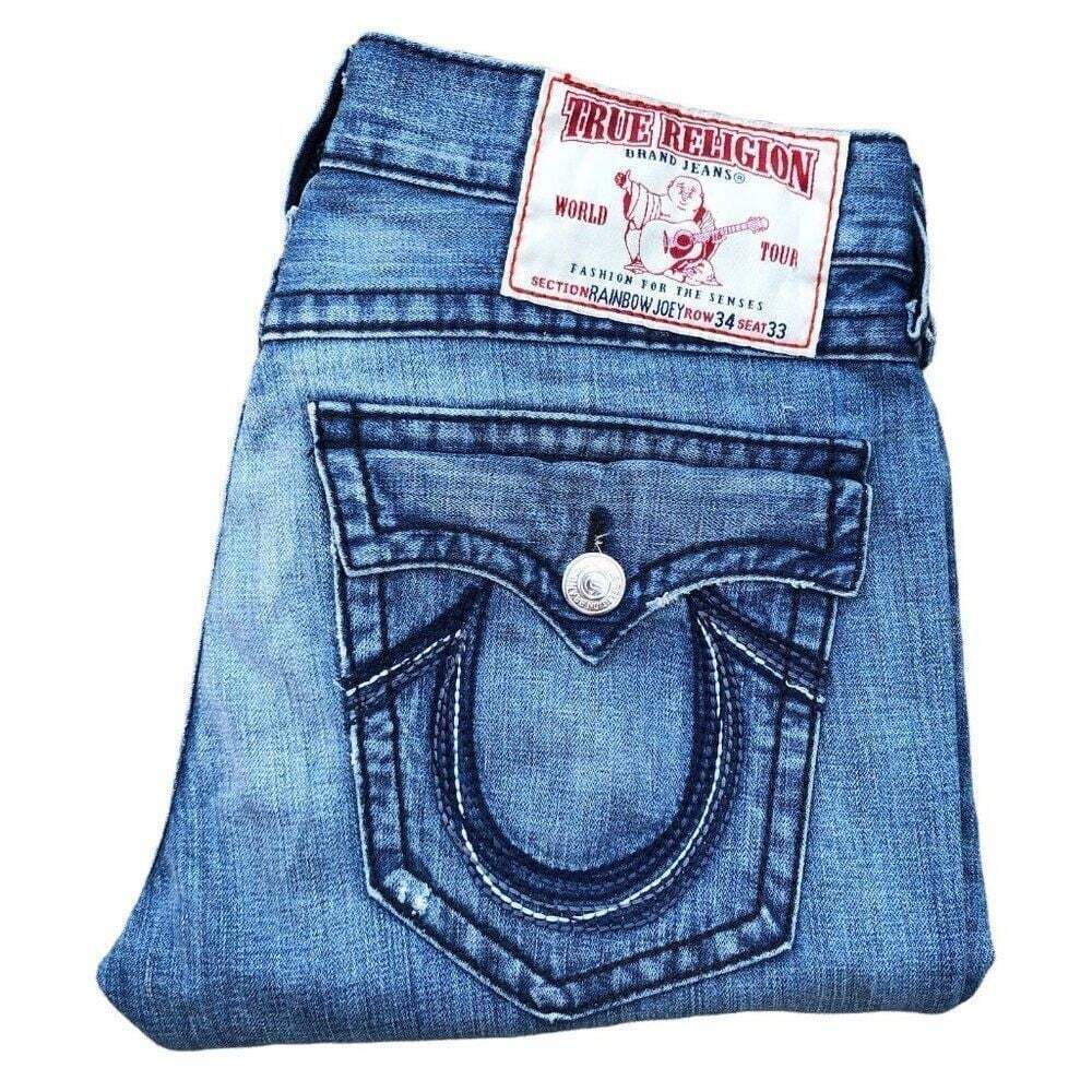 True Religion Jeans Size 34 RAINBOW JOEY Blue